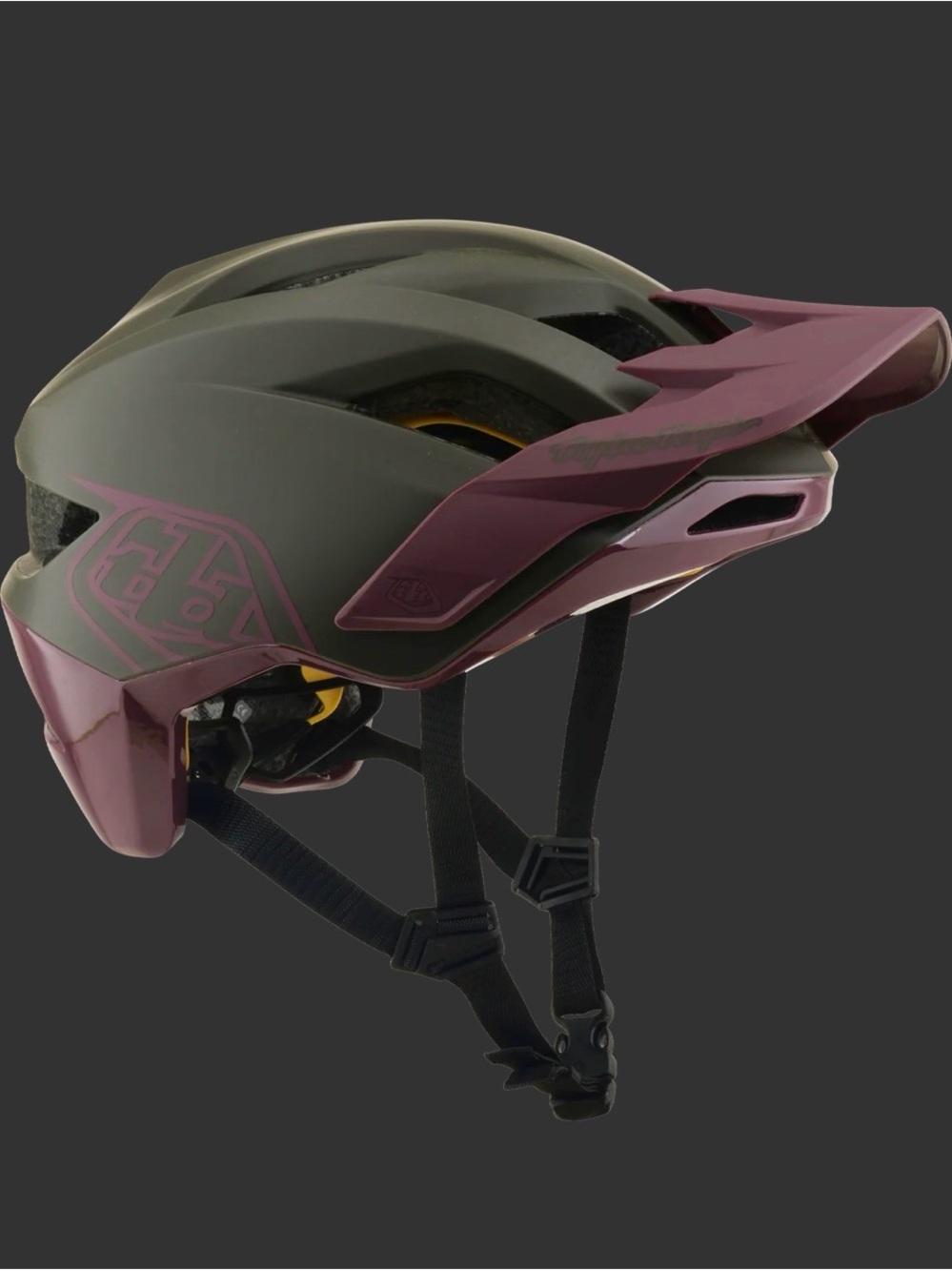 Troy Lee Designs Matte Olive and Plum Mountain Bike Helmet